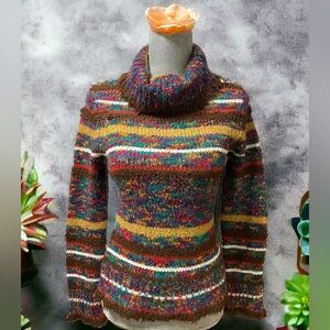 ONLY Textured Multicolor Turtle Neck Long Sleeve Wool Blend Sweater Size S